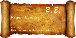 Riger Evelin névjegykártya